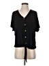 Clique Black Short Sleeve Blouse Size S - photo 1
