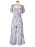 Speechless 100% Polyester Floral Blue Jumpsuit Size 14 - photo 1