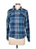 PrAna Plaid Blue Long Sleeve Button-Down Shirt Size M - photo 1