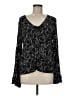 Hinge 100% Viscose Black Long Sleeve Blouse Size M - photo 1