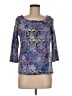 Rafaella Studio 100% Cotton Blue 3/4 Sleeve Top Size M - photo 1