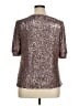 Cable & Gauge Metallic Silver Short Sleeve Blouse Size XL - photo 2