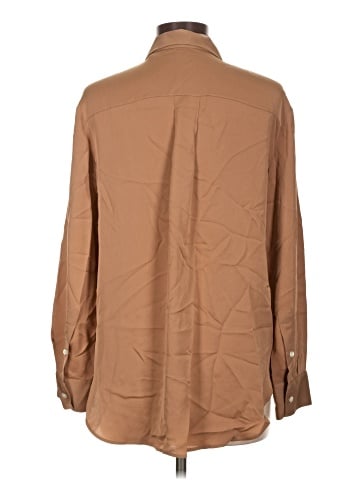 Theory Long Sleeve Silk Top (view 2)