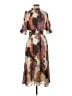 MELLODAY 100% Polyester Print Ivory Brown Cocktail Dress Size S - photo 1