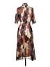 MELLODAY 100% Polyester Print Ivory Brown Cocktail Dress Size S - photo 2
