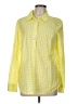 Talbots 100% Cotton Checkered-gingham Yellow Long Sleeve Button-Down Shirt Size L - photo 1