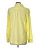 Talbots 100% Cotton Checkered-gingham Yellow Long Sleeve Button-Down Shirt Size L - photo 2