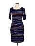Connected Apparel Stripes Blue Casual Dress Size 8 - photo 1