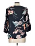 Monteau 100% Polyester Floral Black 3/4 Sleeve Blouse Size L - photo 2