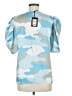 DKNY 100% Polyester Camo Blue Short Sleeve Blouse Size M - photo 2