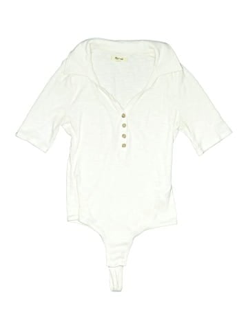 Madewell Ribbed Short-Sleeve Polo Thong Bodysuit (view 1)