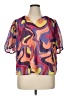 Nicole Miller 100% Polyester Purple Short Sleeve Blouse Size 1X - photo 1