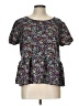 W5 100% Polyester Floral Blue Short Sleeve T-Shirt Size L - photo 1