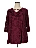 Catherines 100% Polyester Burgundy 3/4 Sleeve Blouse Size 0X - photo 1