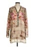Johnny Was 100% Polyester Tan 3/4 Sleeve Blouse Size S - photo 1