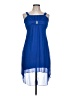 Ruby Rox 100% Polyester Solid Blue Casual Dress Size 10 - photo 1