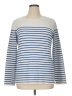Pura Cashmere 100% Supima Cotton Stripes White Pullover Sweater Size XL - photo 1