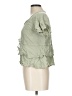 Sim & Sam 100% Rayon Green Short Sleeve Blouse Size L - photo 5