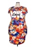 Rouge Graphic Orange Casual Dress Size 4X - photo 1