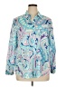 Talbots 100% Cotton Paisley Teal Long Sleeve Button-Down Shirt Size XL - photo 1