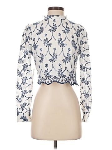Aqua Long Sleeve Blouse (view 1)