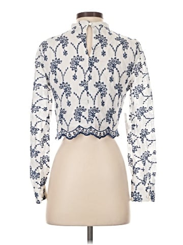 Aqua Long Sleeve Blouse (view 2)