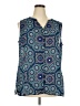 Croft & Barrow 100% Polyester Blue Sleeveless Blouse Size 2X - photo 1