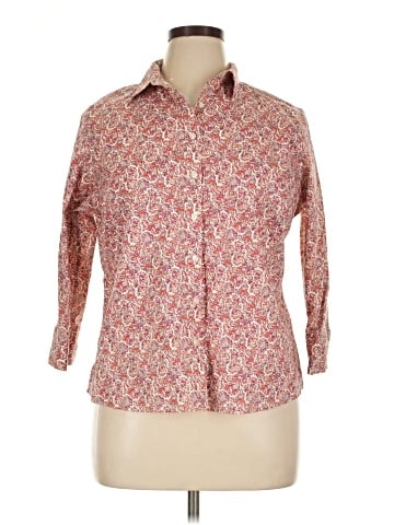 Lands' End 3/4 Sleeve Button-Down Shirt (view 1)