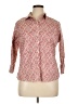 Lands' End Paisley Red 3/4 Sleeve Button-Down Shirt Size 16 (petite) - photo 1