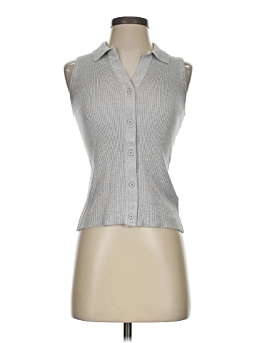 H By Halston Sleeveless Button-Down Shirt (view 1)