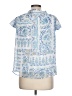 LC Lauren Conrad 100% Polyester Floral Blue Short Sleeve Blouse Size L - photo 2
