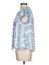 LC Lauren Conrad 100% Polyester Floral Blue Short Sleeve Blouse Size L - photo 5