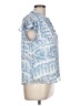LC Lauren Conrad 100% Polyester Floral Blue Short Sleeve Blouse Size L - photo 4