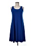 Ellen Parker Solid Blue Casual Dress Size M - photo 1