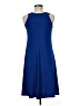 Ellen Parker Solid Blue Casual Dress Size M - photo 2
