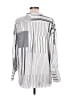 Zara Stripes Silver 3/4 Sleeve Blouse Size M - photo 2