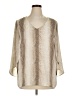 Relativity 100% Polyester Tan 3/4 Sleeve Blouse Size XL - photo 1