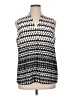 Nic + Zoe 100% Polyester Houndstooth Silver Sleeveless Blouse Size XL - photo 1