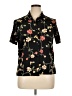 Requirements Floral Black Short Sleeve Blouse Size XL - photo 1