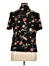 Requirements Floral Black Short Sleeve Blouse Size XL - photo 2
