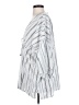 Roxy 100% Cotton Stripes Silver 3/4 Sleeve Blouse Size XS - photo 5