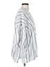 Roxy 100% Cotton Stripes Silver 3/4 Sleeve Blouse Size XS - photo 4