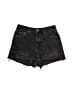 Topshop Hearts Black Denim Shorts Size 8 - photo 1