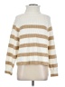 MNG Stripes Ivory Turtleneck Sweater Size M - photo 1