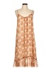 Veronica M. Paisley Tan Casual Dress Size L - photo 1