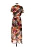 One World 100% Polyester Tropical Brown Casual Dress Size M - photo 2