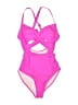 Unbranded Solid Pink One Piece Swimsuit Size XS - photo 1