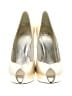 Stuart Weitzman Metallic Ivory Heels Size 8 1/2 - photo 2