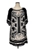 M.S.S.P. Graphic Black Casual Dress Size XL - photo 1