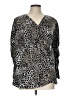 MULTIPLES Animal Print Silver Long Sleeve Top Size L - photo 1